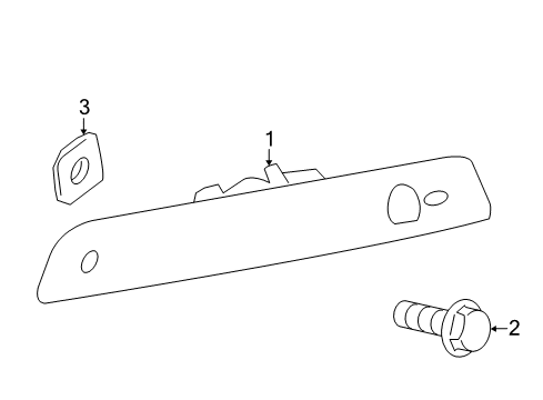 2006 Jeep Commander High Mount Lamps Lamp-Center High Mounted Stop Diagram for 55157446AC