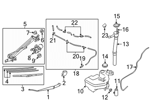 2022 Toyota GR86 Wiper & Washer Components Washer Nozzle Diagram for SU003-08513