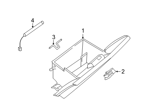2006 Nissan Quest Glove Box Striker-Glove Box Lid Diagram for 68640-5Z000