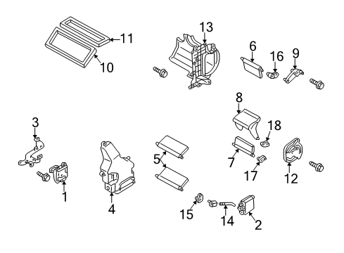 2003 Infiniti M45 Heater Core & Control Valve Air Mix Actuator Assembly Diagram for 27732-AG000