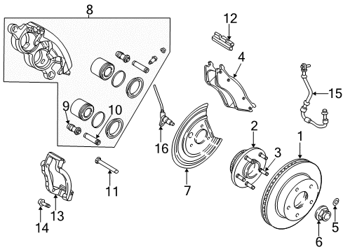 2002 Dodge Ram 1500 Front Brakes Front Disc Brake Pad Kit Diagram for 5139733AB