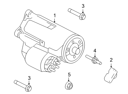 2009 Ford F-150 Starter Starter Nut Diagram for -W706414-S413