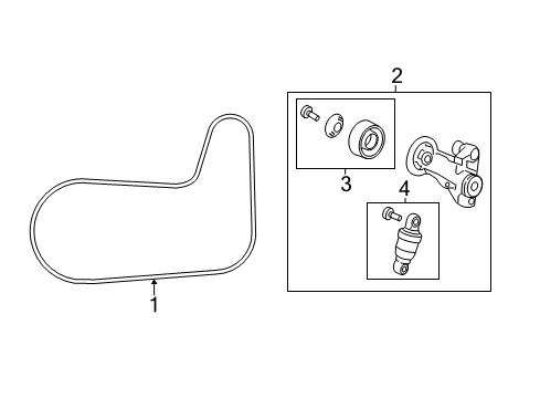 2018 Acura TLX Belts & Pulleys Tensioner Set, Hydraulic Diagram for 31179-5G0-A01