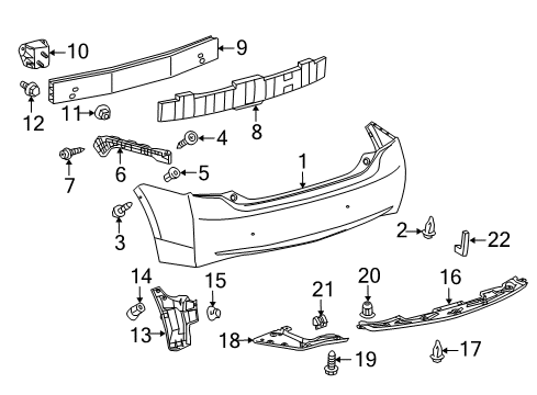 2014 Toyota Prius Plug-In Rear Bumper Side Seal Diagram for 52592-47021