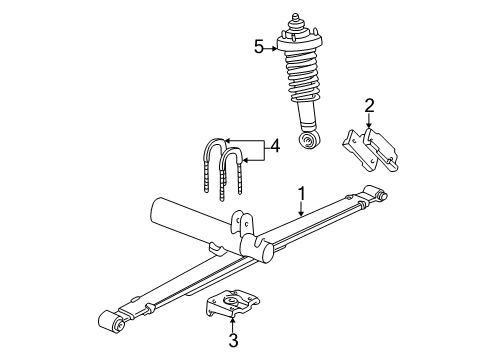 2004 Ford Explorer Sport Trac Rear Suspension Leaf Spring Diagram for 4L2Z-5560-AA