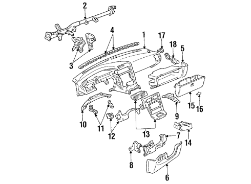 1994 Toyota MR2 Instrument Panel Striker Diagram for 55561-17020