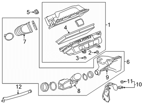 2021 Chevrolet Express 3500 Air Intake Air Cleaner Assembly Diagram for 84843730
