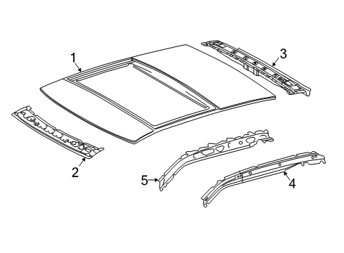 2014 Scion tC Roof & Components Header Panel Diagram for 63102-21050