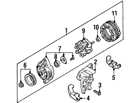 1998 Nissan Sentra Alternator Reman Alternator Assembly Diagram for 2310M-3M200RW