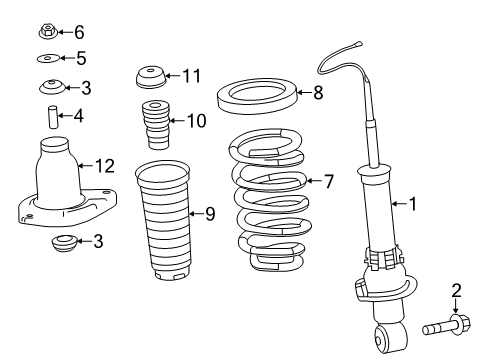 2019 Acura MDX Shocks & Components - Rear Rubber, Shock Absorber Mounting Diagram for 52631-TRX-A02
