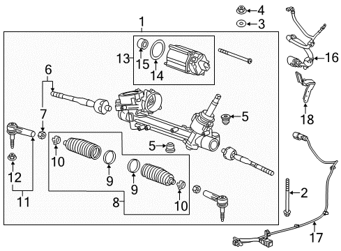 2019 Buick Cascada Steering Column & Wheel, Steering Gear & Linkage Gear Assembly Bushing Diagram for 13354481