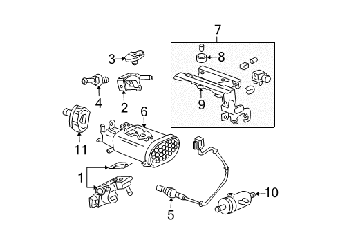 2004 Acura RSX Emission Components Valve Set, Rotary Air Control Diagram for 16022-PRB-A02