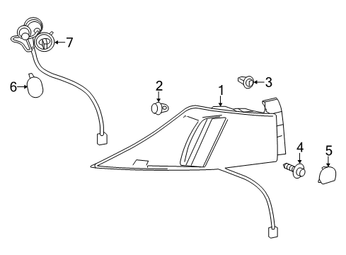 2014 Lexus IS350 Bulbs Lens & Body, Rear Combination Lamp Diagram for 81551-53270