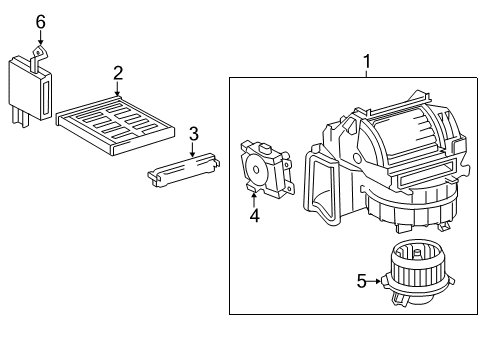 2013 Lexus ES350 Air Conditioner Blower Assembly Diagram for 87130-33220