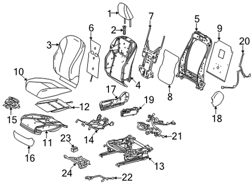 2022 Lexus NX250 Passenger Seat Components Switch Assembly, Power S Diagram for 84920-76020