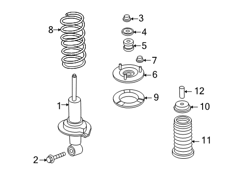 2009 Infiniti QX56 Struts & Components - Front Bolt Diagram for 01125-0059U