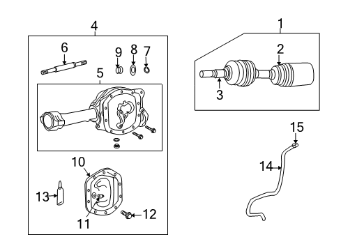 2005 Jeep Liberty Carrier & Front Axles Clamp-Hose Diagram for 6503573
