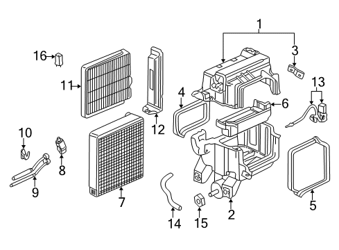 2003 Honda Odyssey Air Conditioner Insulator (Lower) Diagram for 80209-S0X-A01