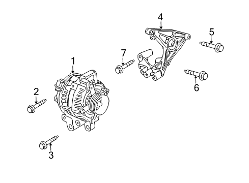 2009 Cadillac CTS Alternator Alternator Diagram for 23480515