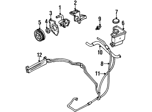 2001 Mercury Cougar P/S Pump & Hoses, Steering Gear & Linkage Power Steering Pump Diagram for F83Z-3A674-ADRM