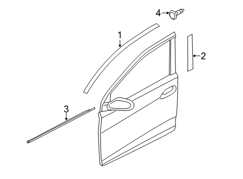 2016 Hyundai Elantra Exterior Trim - Front Door Weatherstrip Assembly-Front Door Belt Outside RH Diagram for 82220-3X510
