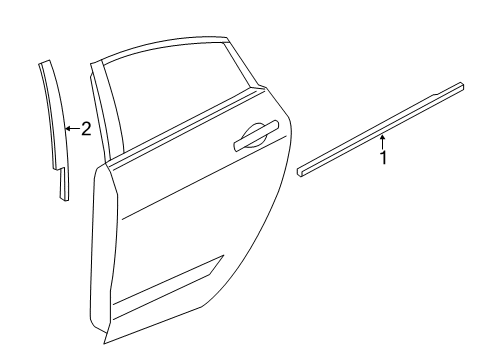 2015 Dodge Dart Exterior Trim - Rear Door APPLIQUE-C Pillar Diagram for 68082735AF