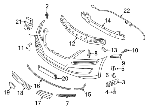 2015 Hyundai Equus Front Bumper Bolt Diagram for 96491-1E000