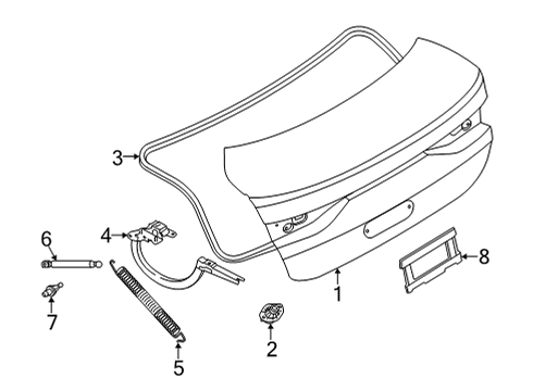 2021 BMW M235i xDrive Gran Coupe Trunk Lid & Components TENSION SPRING, TRUNK LID/TA Diagram for 51247475079