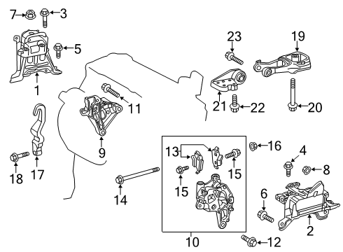 2020 Toyota Corolla Manual Transmission Control Cable Diagram for 33820-12J20