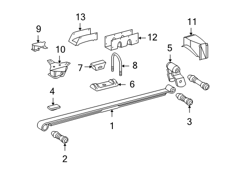 2005 Dodge Sprinter 3500 Rear Suspension Components, Stabilizer Bar SHACKLE-Spring Diagram for 5118655AA