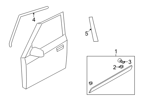 2011 Kia Soul Exterior Trim - Front Door MOULDING Assembly-Waist Line Diagram for 877112K000