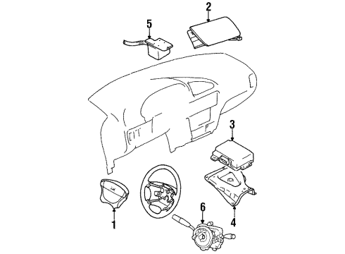 1998 Chevrolet Metro Air Bag Components Sensor, Inflator Restraint Fwd Diagram for 30014311