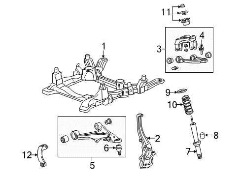 2009 Cadillac SRX Front Suspension Components, Lower Control Arm, Upper Control Arm, Ride Control, Stabilizer Bar Front Spring Diagram for 25810850