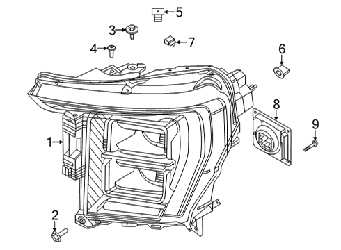 2021 Ford F-150 Headlamps Module Screw Diagram for -W506945-S900