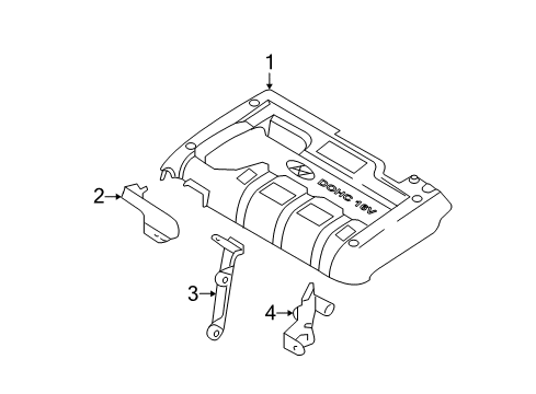 2006 Kia Sportage Engine Appearance Cover Bracket-Engine Cover Front Exhaust Diagram for 29215-23630