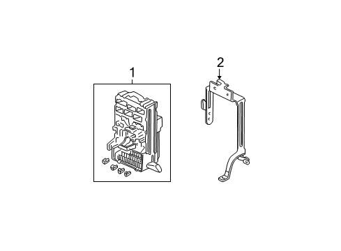 2002 Honda Civic Electrical Components Box Assembly, Fuse Diagram for 38200-S5T-A02