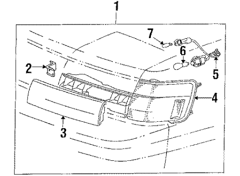 1987 Toyota Celica High Mount Lamps Lens, Front Turn Signal Lamp, RH Diagram for 81516-20340