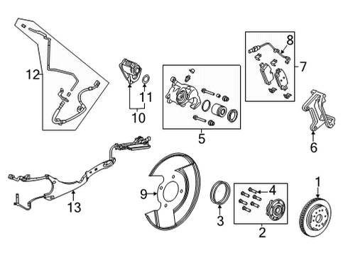 2021 GMC Yukon XL Anti-Lock Brakes Rear Speed Sensor Diagram for 84683468