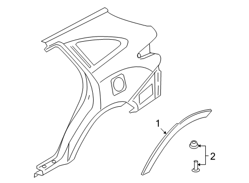 2008 Hyundai Veracruz Exterior Trim - Quarter Panel Garnish Assembly-Quarter Side LH Diagram for 87741-3J000
