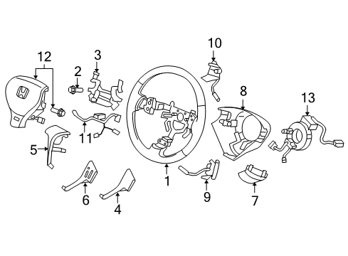 2007 Honda Fit Steering Column & Wheel, Steering Gear & Linkage Sw, R. *NH600L* Diagram for 78560-SLN-305ZA