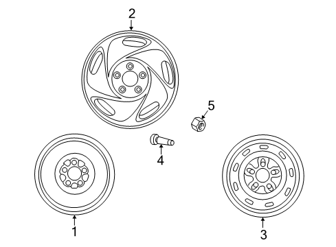 2001 Nissan Quest Wheels Spare Tire Wheel Assembly Diagram for 40300-2Z110