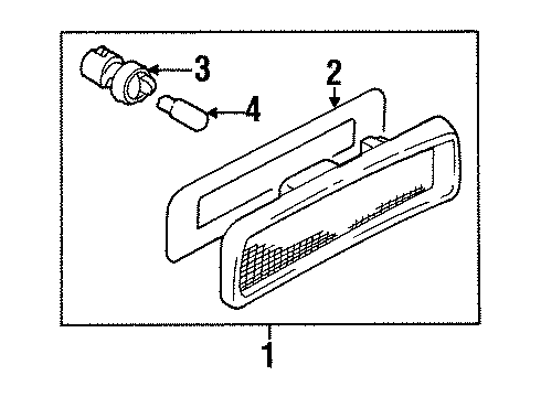 1998 Chevrolet Tracker Rear Side Marker Lamps Socket-Side Marker Lamp Diagram for 96058528