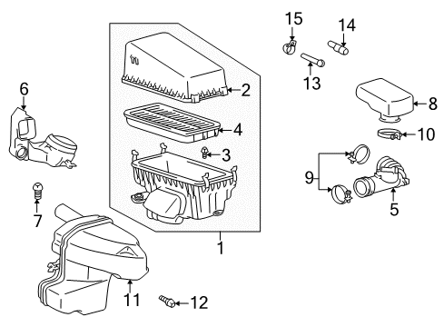 1996 Toyota RAV4 Filters Hose, Air Cleaner Diagram for 17881-74660