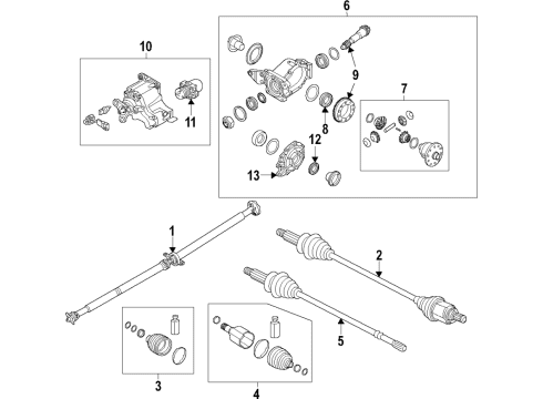 2020 Hyundai Kona Rear Axle, Axle Shafts & Joints, Differential, Drive Axles, Propeller Shaft Joint & Shaft Kit -Rear Axle W Diagram for 49625-J9000