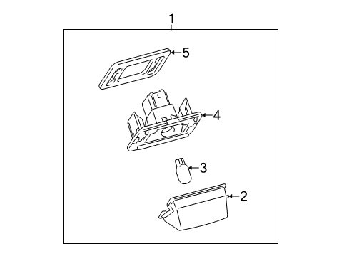 2012 Toyota Camry License Lamps License Lamp Bulb Diagram for 81270-06031