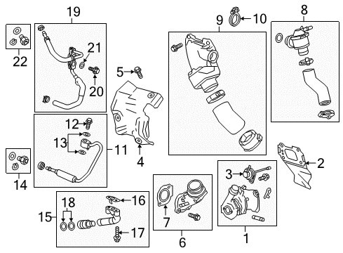 2017 Cadillac CT6 Turbocharger Turbocharger Gasket Diagram for 12650953
