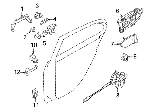 2020 Nissan Versa Rear Door Link-Check, Rear Door Diagram for 82430-5EF0A