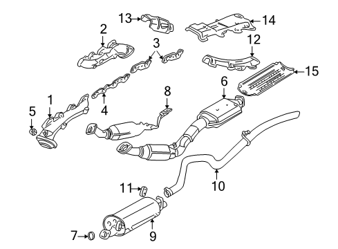 2003 Lincoln Aviator Exhaust Components Exhaust Heat Shield Diagram for 2C5Z-5G221-AB
