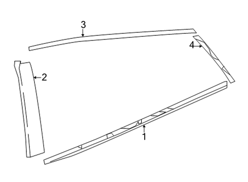 2020 Toyota Mirai Exterior Trim - Rear Door Belt Molding Diagram for 75740-62010