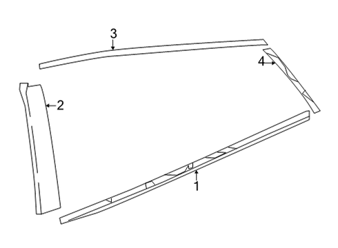 2020 Toyota Mirai Exterior Trim - Rear Door Applique Diagram for 75762-62010